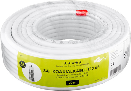 Kabel Koncentryczny RG6 Goobay 4xEKRAN 120dB CCS 20m