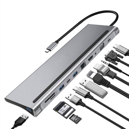 Mehrfachanschluss SPU-M02 USB-C HDMI VGA RJ45 USB 3.0 SD