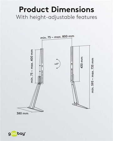 Goobay BASIC TABLE STAND M 32"-55" 40kg TV-Beine