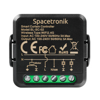 Mini sterownik rolet switch dopuszkowy przkaźnik ZigBee 3.0 Smart Life Tuya Spacetronik sterownik ZB-SC-02 Black