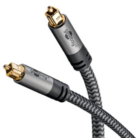 Kabel Optyczny Toslink Goobay Plus oplot tekstylny szaro-czarny 5m
