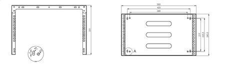 Uchwyt Rack ścienny 19" 6U 330mm Czarny
