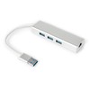 Multiport USB auf 3 USB + RJ45 SPU-M06 silber