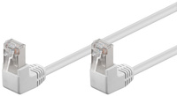 Kabel LAN Patchcord CAT 5e F/UTP BIAŁY KĄTOWY 2x90st. 2m