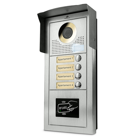 Zestaw wideodomofon czterorodzinny z monitorami dotykowymi 4,3" Spacetronik DiO