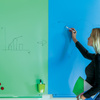Magnetische Tafel blau lackiert 75x115