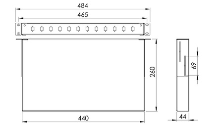 Przełącznica światłowodowa 19" 1U 24xSC Duplex Czarna stała