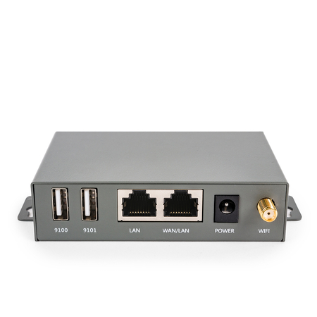 Print serwer WiFi 2x USB serwer druku przemysłowy RAW Spacetronik SPS122