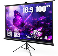 Ekran Projekcyjny Zwijany na Statywie Spacetronik 100" cali Idealny do Kina Domowego i Prezentacji Biznesowych