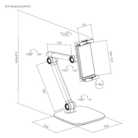 Tischständer für Tabletten SPP-122W weiß