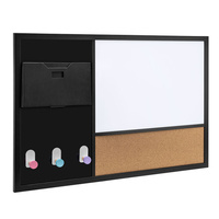 Tablica magnetyczna combo do notatek suchościeralna + korkowa 900x600 mm z 3 uchwytami i teczką na dokumenty