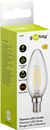 LED FILAMENT 4W E14 2700K Kerze Goobay E Birne