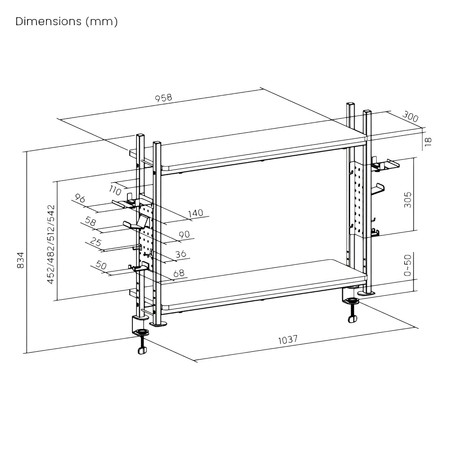 Spacetronik Tischverlängerung SPB-120BB 120