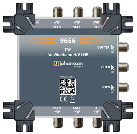 Odgałęźnik sygnału SAT LNB Wideband H+V + DVB-T2 Johansson 9656