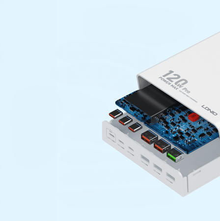 120W 6 Port USB A und C Ladegerät Ldnio Q605 weiß