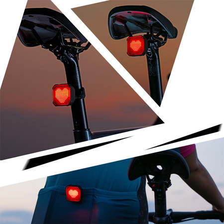 Lampka rowerowa tylna Wind and moon WT28 animacja emoji