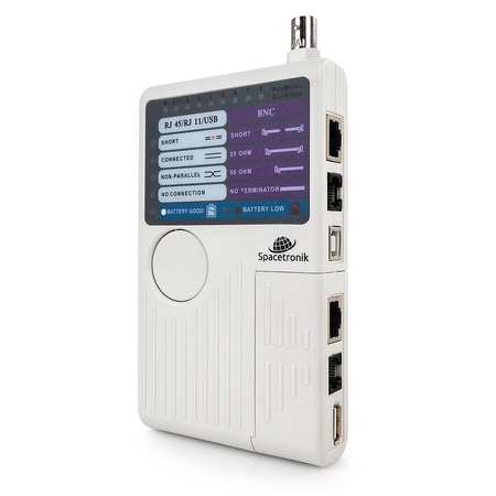 Tester kabli sieciowych RJ45/RJ11/USB/BNC Spacetronik SP-LT02