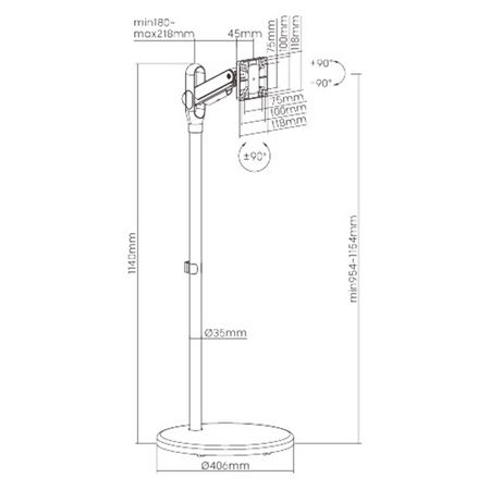 Mobiler TV-Ständer SPE-T01W 10 kg