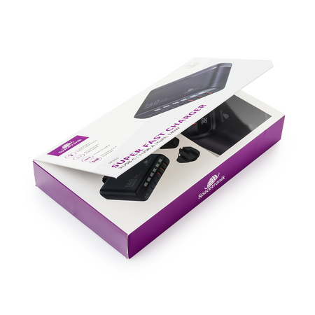 Stacja ładująca GaN 140 W Spacetronik SR103, LED, 6 portów USB (3A3C), PD+QC3.0