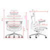 Krzesło do ergonomicznego biura 6D Spacetronik DORIS 40 szare z regulowanym zagłówkiem i podłokietnikami