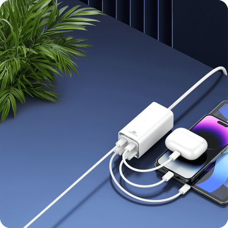 Ladegerät SR102 65W, 2x PD4+ USB-C, 2x QC3.0 USB-A
