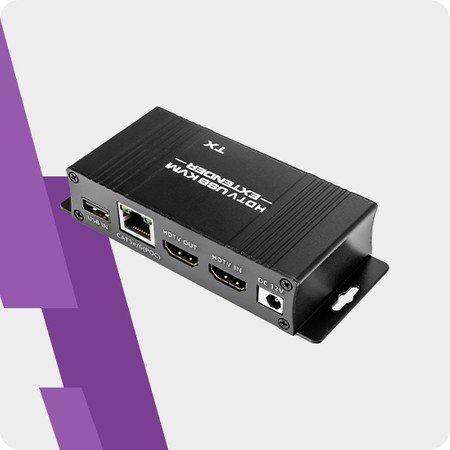 HDMI KVM auf LAN-RJ45 USB Konverter 60m Spacetronik