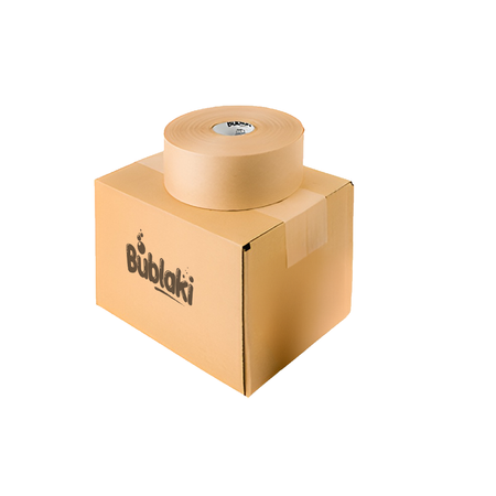Ekologiczna taśma papierowa z Kraftowego papieru aktywowana wodą 80 mm / 200 m Bublaki BT-W801