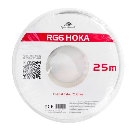 RG6 Spacetronik HOKA 102 CU Dualshield Kabel 25m