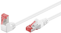 Kabel LAN Patchcord CAT 6 S/FTP BIAŁY KĄTOWY 1x90st. 2m