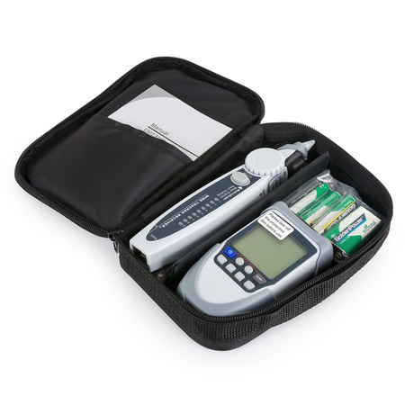 Zestaw Identyfikatory RJ45 7szt plus Wielofunkcyjny miernik tester kabli sieciowych LCD POE Szukacz Par Spacetronik SP-LT03