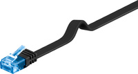 Kabel LAN Patchcord CAT 6A U/UTP PŁASKI czarny 15m