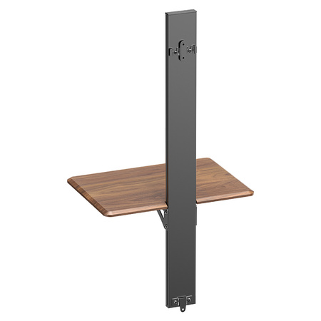 Regulowana półka ścienna srebrno-drewniana (dąb) Spacetronik SPGC21 stal 43cm