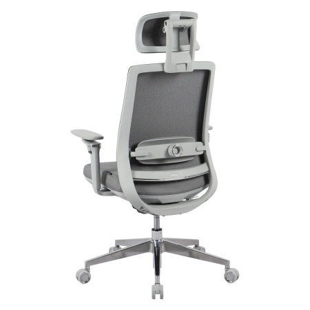 Fotel ergonomiczny biurowy 5D z podnóżkiem Spacetronik Albert Szary OUTLET