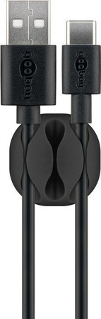 Kabelorganisator Kleber 3M schwarz für 3 Kabel Goobay