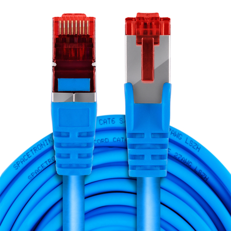 RJ45 CAT 6 S/FTP AWG27 LSZH blau Kabel 0,5m