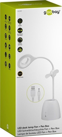 Lampa biurkowa WENTYLATOR PRZYBORNIK 3W Goobay AKU