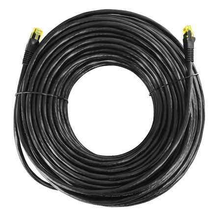 Miedziany kabel RJ45 CAT 6 U/UTP AWG24 czarny PE 70m