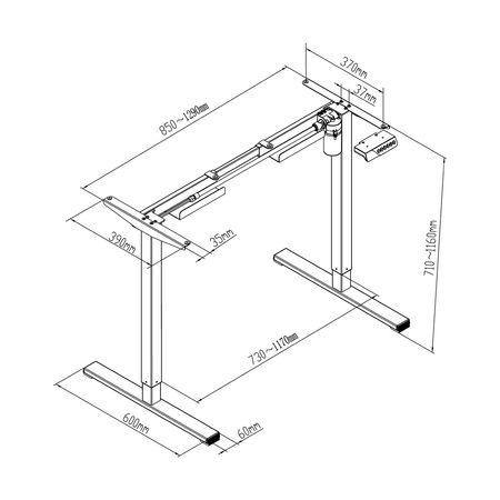 Spacetronik SPE-124W elektrischer Tischständer