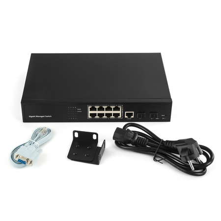SWITCH zarządzalny L2 300W GS2018PS2 16x PoE  2x Gigabit 2x SFP CCTV VLAN