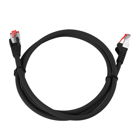 RJ45 CAT 6 S/FTP AWG27 LSZH Kabel schwarz 1m