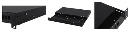 Przełącznica światłowodowa 19" 1U 24xSC Duplex Czarna stała