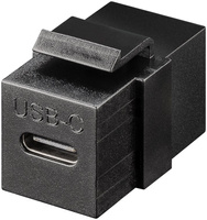 Złącze Keystone gniazdo USB-C obustronne czarne