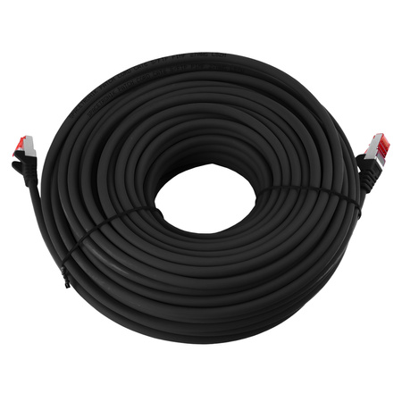 Kabel RJ45 CAT 6 S/FTP AWG27 LSZH czarny 20m