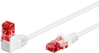 Kabel LAN Patchcord CAT 6 U/UTP BIAŁY KĄTOWY 1x90st. 2m