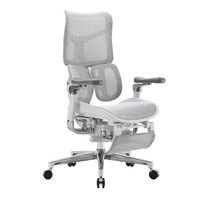 Rozkładany, szary fotel biurkowy do ergonomicznego biura Spacetronik SPRINGLE 66