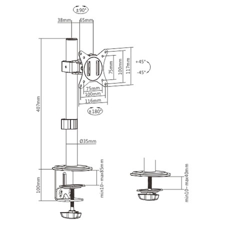 Spacetronik SPA-110 Monitorhalterung