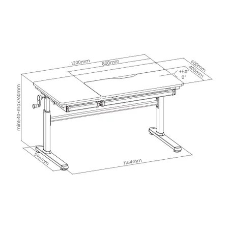 Spacetronik XD verstellbarer Schreibtisch SPE-X104WA 120x60