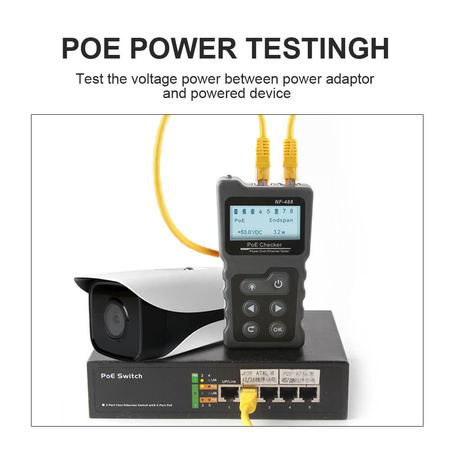 Profesjonalny tester PoE kabli sieciowych Noyafa NF-488