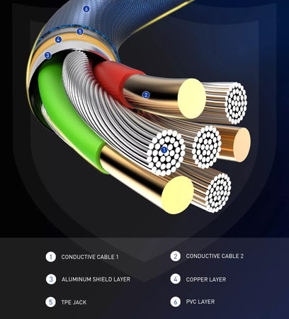 Kabel z diodą LED do szybkiego ładowania USB-A / Lightning 1m szary LS461L