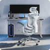 Krzesło do ergonomicznego biura 6D Spacetronik DORIS 40 szare z regulowanym zagłówkiem i podłokietnikami
